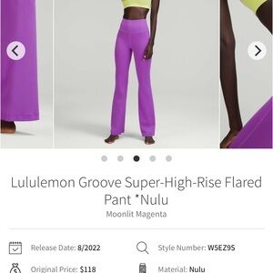 Woman’s size 10 Lululemon purple Groove flare pants